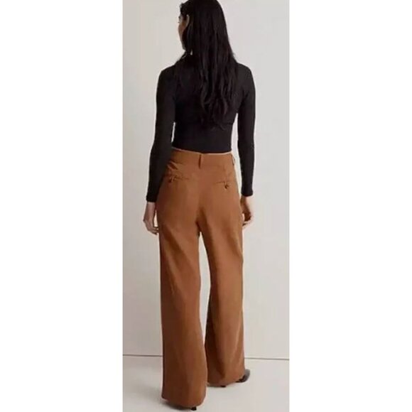 Madewell 'The Harlow' Wide Leg High Waist Chino Pants #NG5521 Acorn - Picture 4 of 8